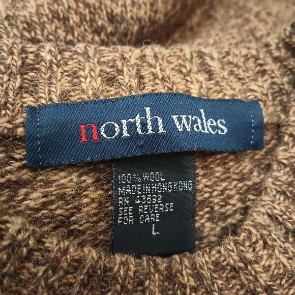 North Wales Vintage Argyle Wool Mens Sweater Hong Kong Made - Picture 4 of 5
